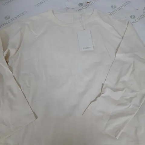COS CREAM LONG SLEEVE T-SHIRT - SMALL