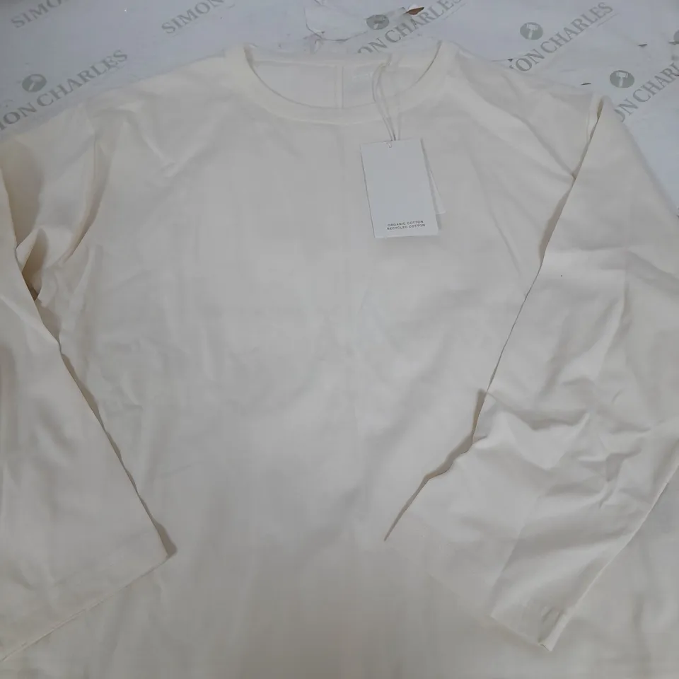 COS CREAM LONG SLEEVE T-SHIRT - SMALL