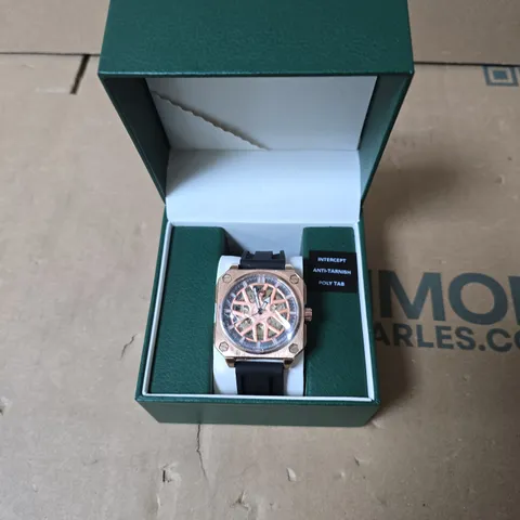 MAJESTY WRISTWATCH WITH ROSE-GOLD SKELETON DIAL – GREEN PRESENTATION BOX