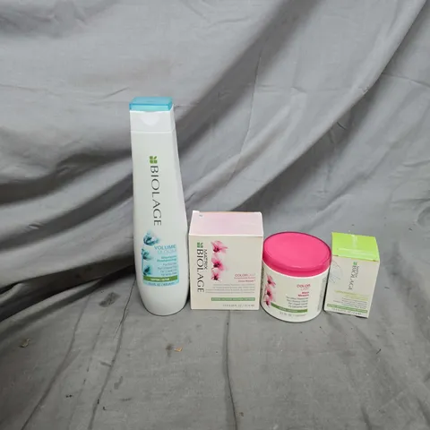 APPROXIMATELY 12 ASSORTED MATRIX BIOLAGE TO INCLUDE COLORLAST CERA-REPAIR, VOLUME BLOOM SHAMPOO, CARNONIZNG POWDER, ETC