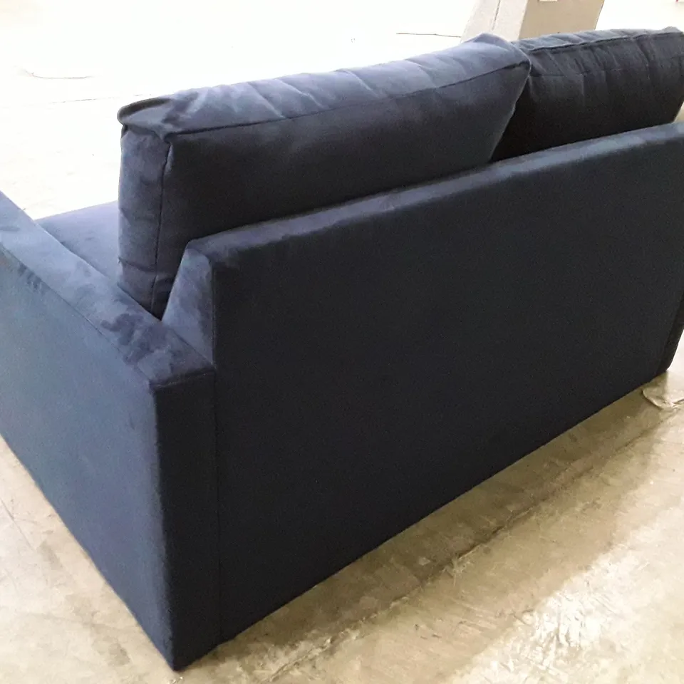 QUALITY DESIGNER FOXHAM 2 SEATER SOFA - SAPPHIRE FABRIC