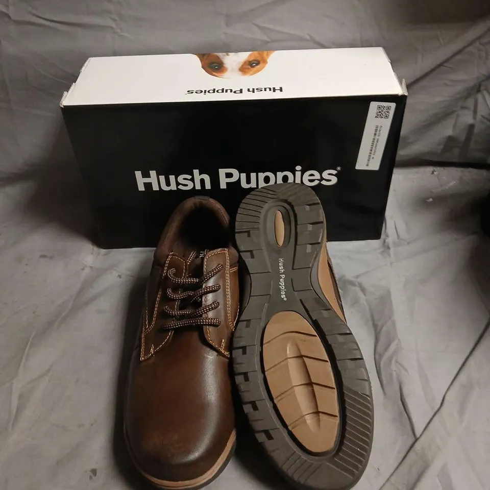 HUSH PUPPIES BROWN LEATHER MEN’S CASUAL SHOES – BOXED-SIZE UK 8 