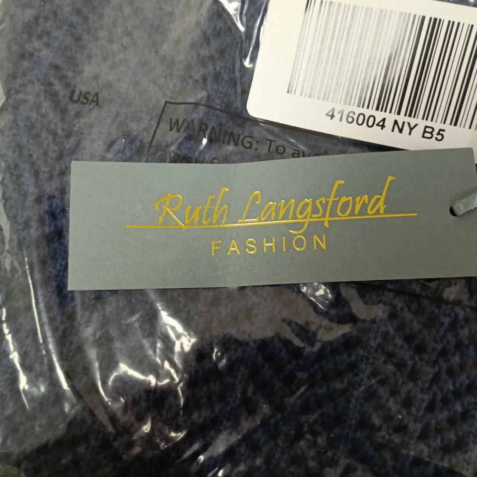 RUTH LANGFORD FASHION NAVY KNIT SWEATER, UK M (US S)