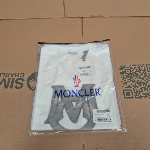 MONCLER MONOGRAM COTTON T-SHIRT XL – WHITE