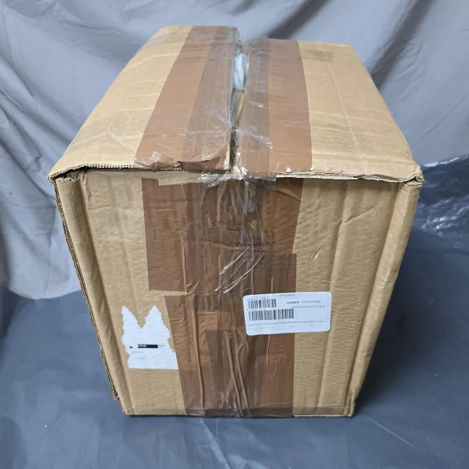 COZEE HOME FAUX FUR AND VELVETSOFT HEATED THROW WITH 9 HEAT SETTINGS LIGHT GREY