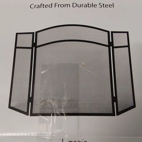 BOXED MILTON 3 PANEL STEEL FIREPLACE SCREEN