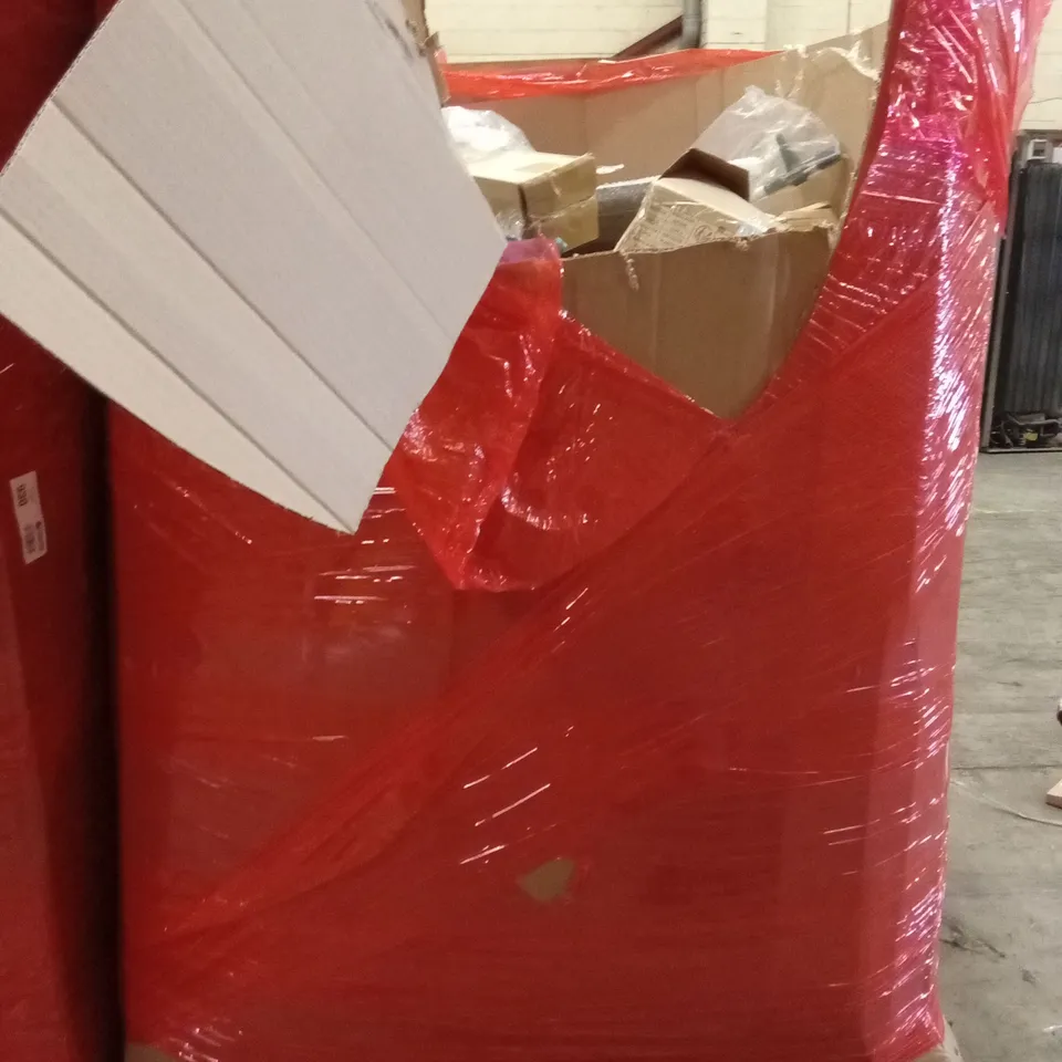 PALLET OF ASSORTED HOUSEHOLD GOODS AND PRODUCTS TO INCLUDE;KIDS MEDICAL TROLLEY,TRAINERS,TV WALL MOUNT