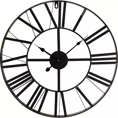 BOXED CLAYRE & EEF WALL CLOCK LARGE COUNTRY HOUSE STYLE METAL DIAMETER 50 X 4 CM BLACK