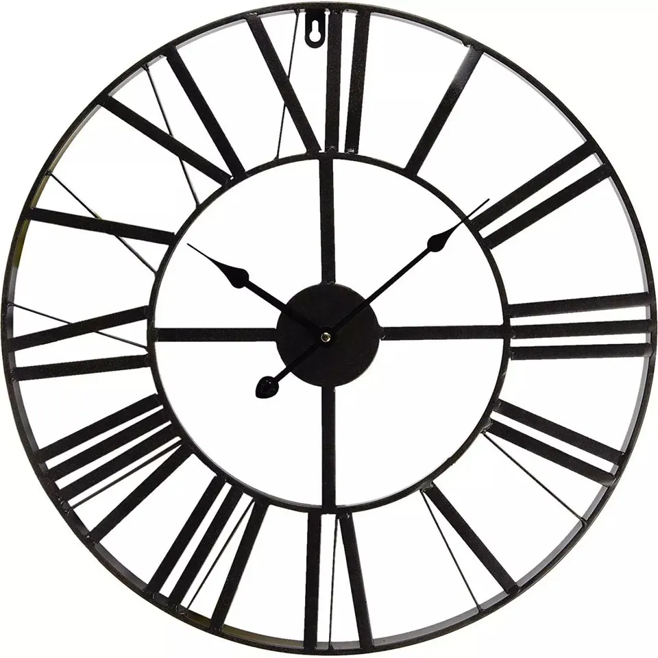 BOXED CLAYRE & EEF WALL CLOCK LARGE COUNTRY HOUSE STYLE METAL DIAMETER 50 X 4 CM BLACK
