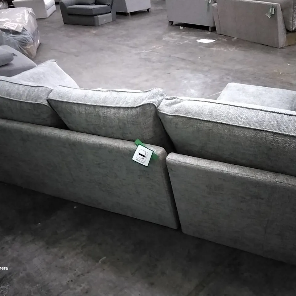 QUALITY DESIGNER STANFORD MODULER CORNER SOFA CHUNKY CHENILLE LIGHT GREY FABRIC