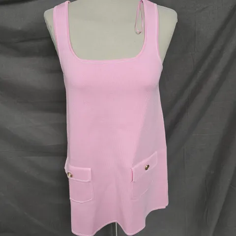 ZARA SLEEVELESS POCKET MINI DRESS IN PINK SIZE S