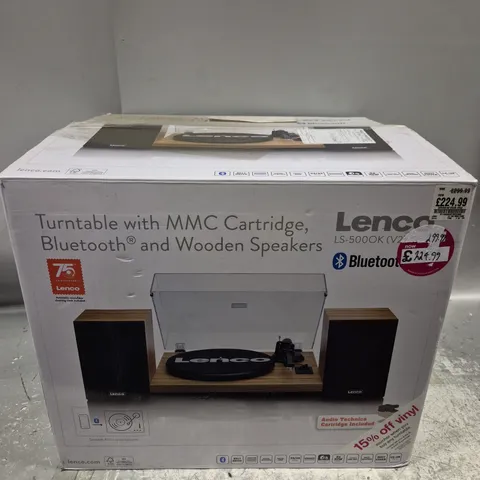 BOXED LENCO LS-500OK BLUETOOTH TURNTABLE WITH SPEAKERS