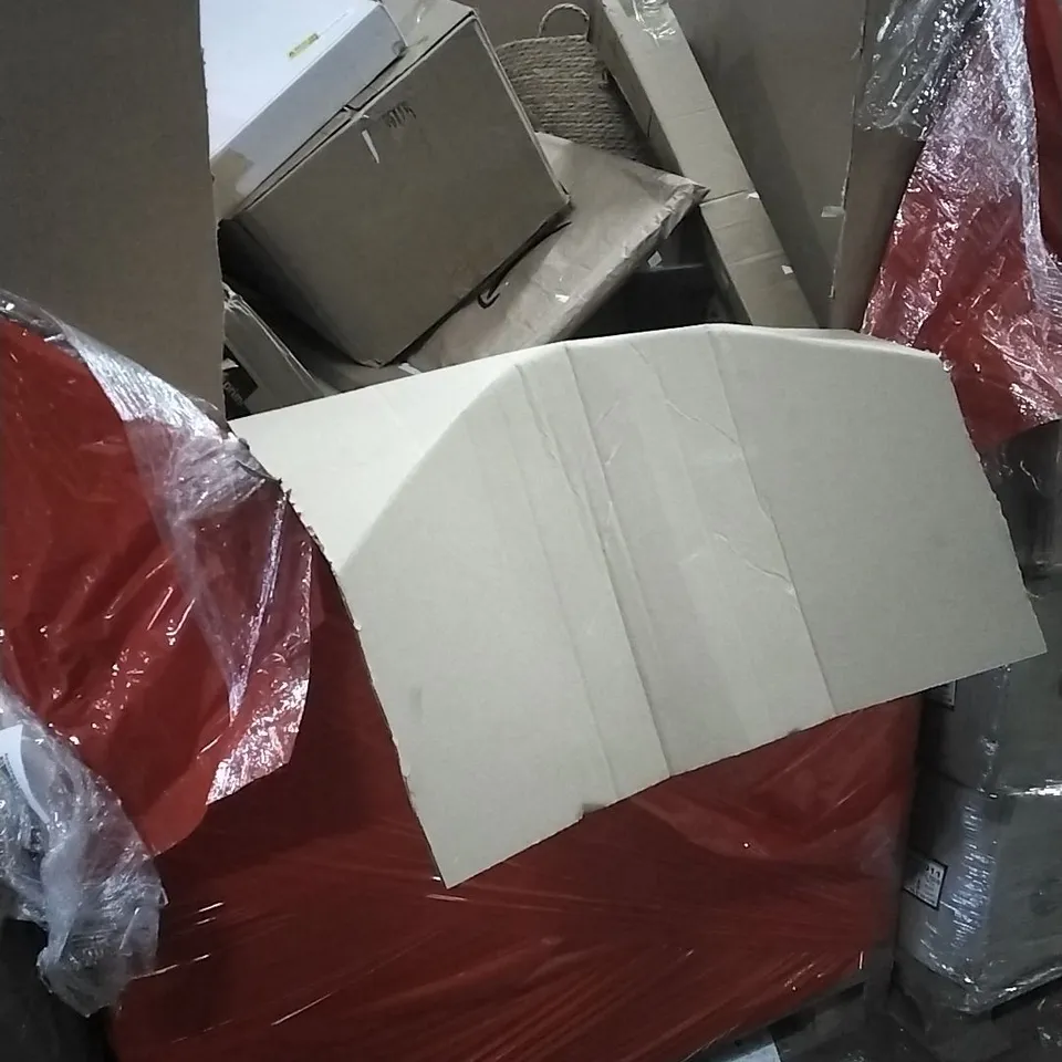 PALLET OF HOUSEHOLD ITEMS TO INCLUDE METEOR SHOWER RAIN LIGHTS,SEAT PROTECTORS,BED RAIL FOR ELDERLY,PET CARRIER AND OTHER ASSORTED ITEMS...