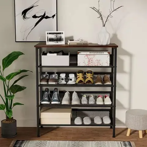 BOXED LIVING & HOME DIRECT 5-TIER MESH SHELVES SHOE RACK