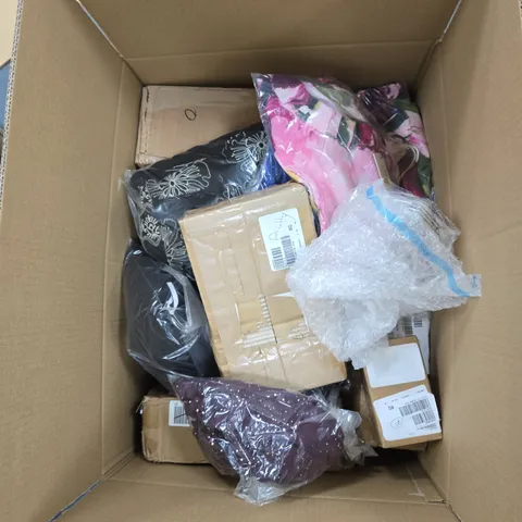 BOX OF APPROXIMATELY 15 ASSORTED ITEMS TO INCLUDE: BEN DE LISI BLUE TRENCHCOAT