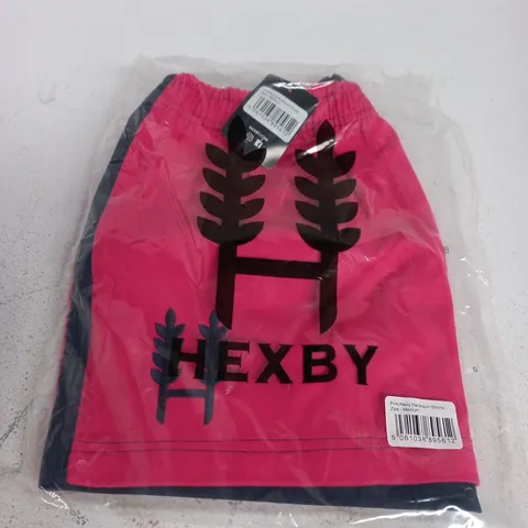 HEXBY PINK/NAVY HARLEQUIN SHORTS β ZIPS, MEDIUM