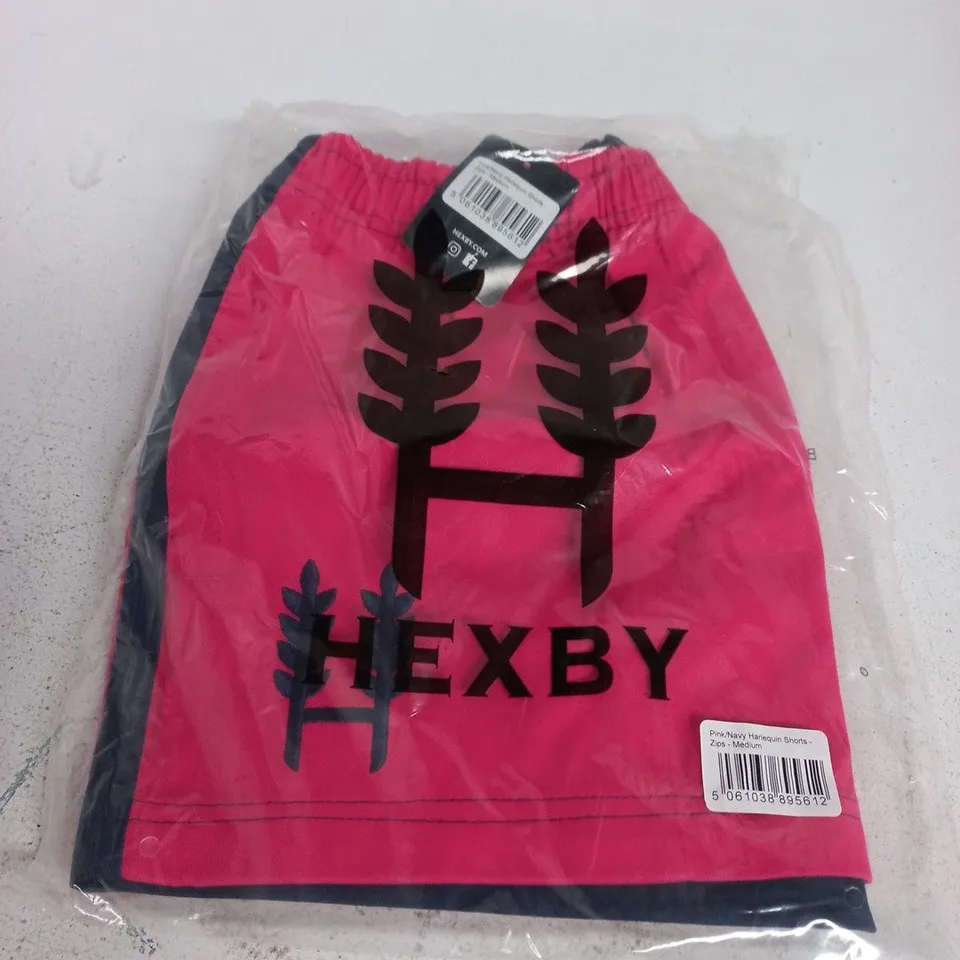HEXBY PINK/NAVY HARLEQUIN SHORTS – ZIPS, MEDIUM
