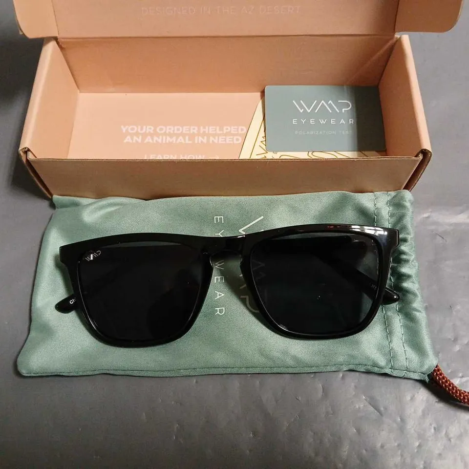 BOXED PAIR OF WAAP BLACK FRAMED GLASSES