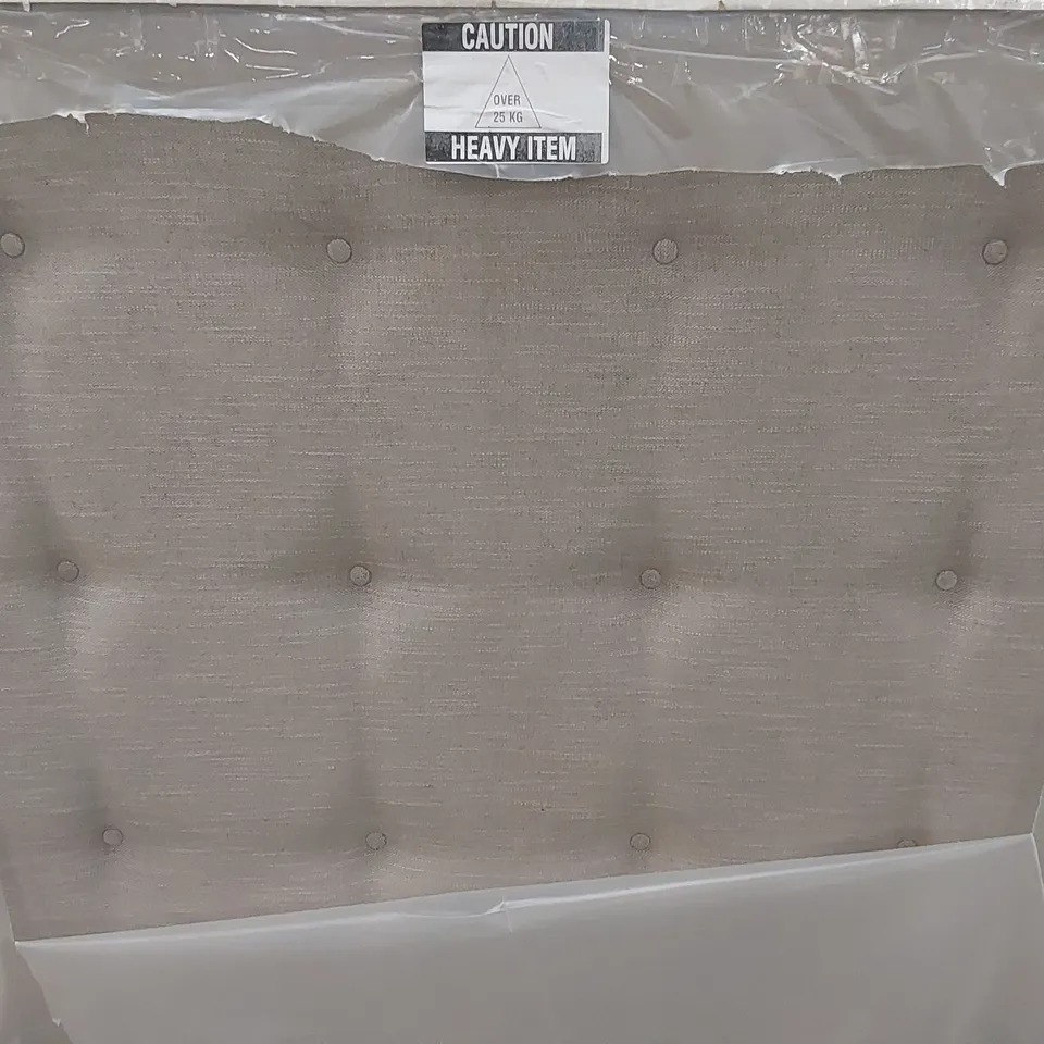 BAGGED DESIGNER WILLOW AND HALL 135cm DOUBLE SIZE HINDON FABRIC UPHOLSTERED HEADBOARD - GREY