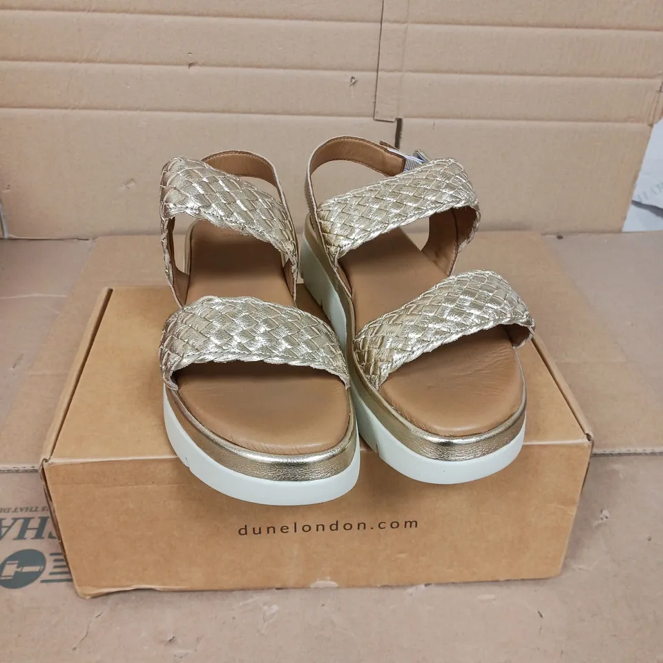 DUNE LONDON LORRIES SANDALS GOLD SIZE 7