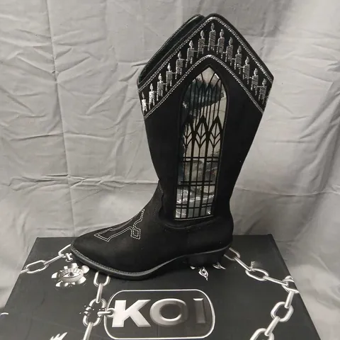 KOI BROKEN CONFESSIONS COWBOY BOOTS – BLACK UK3
