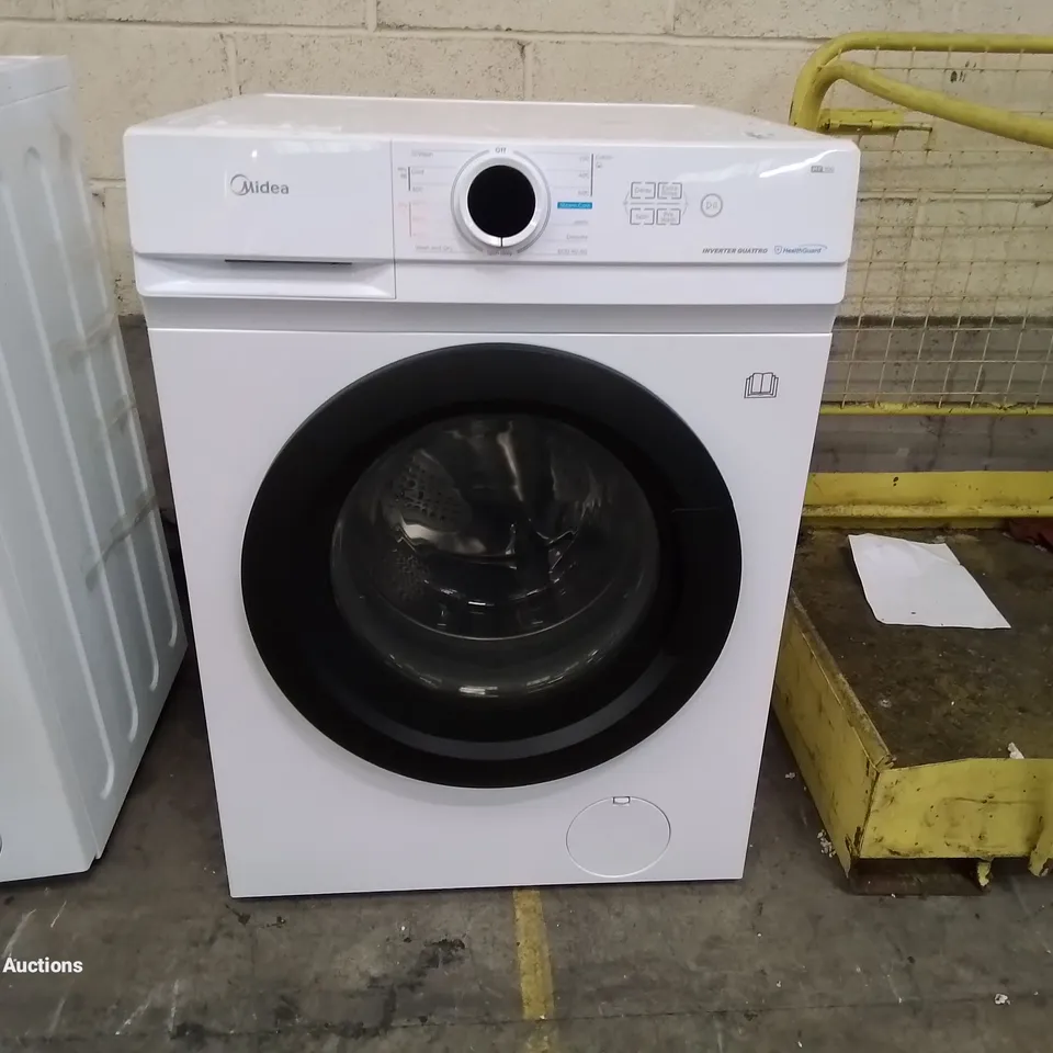 MIDEA ENERGY SAVING FREESTANDING WASHER DRYER, BRIGHT LED DISPLAY, HEALTH GUARD, STEAM, 1400RPM, 8KG/5KG LOAD, MF10ED80B, WHITE