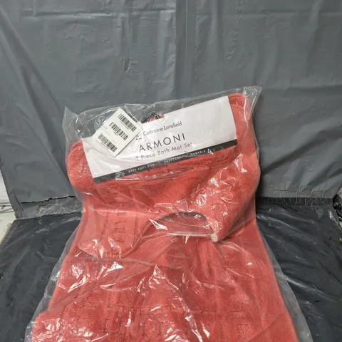 CATHERINE LANSFIELD ARMONI 2 PIECE BATH MAT SET IN RED