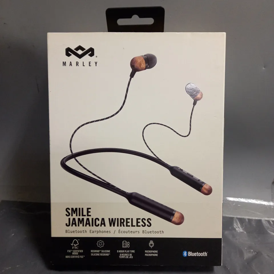 BOXED MARLEY SMILE JAMAICA WIRELESS BLUETOOTH EARPHONES