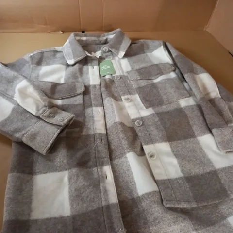 H&M NATURAL CHECK OVER SHIRT - EUR M