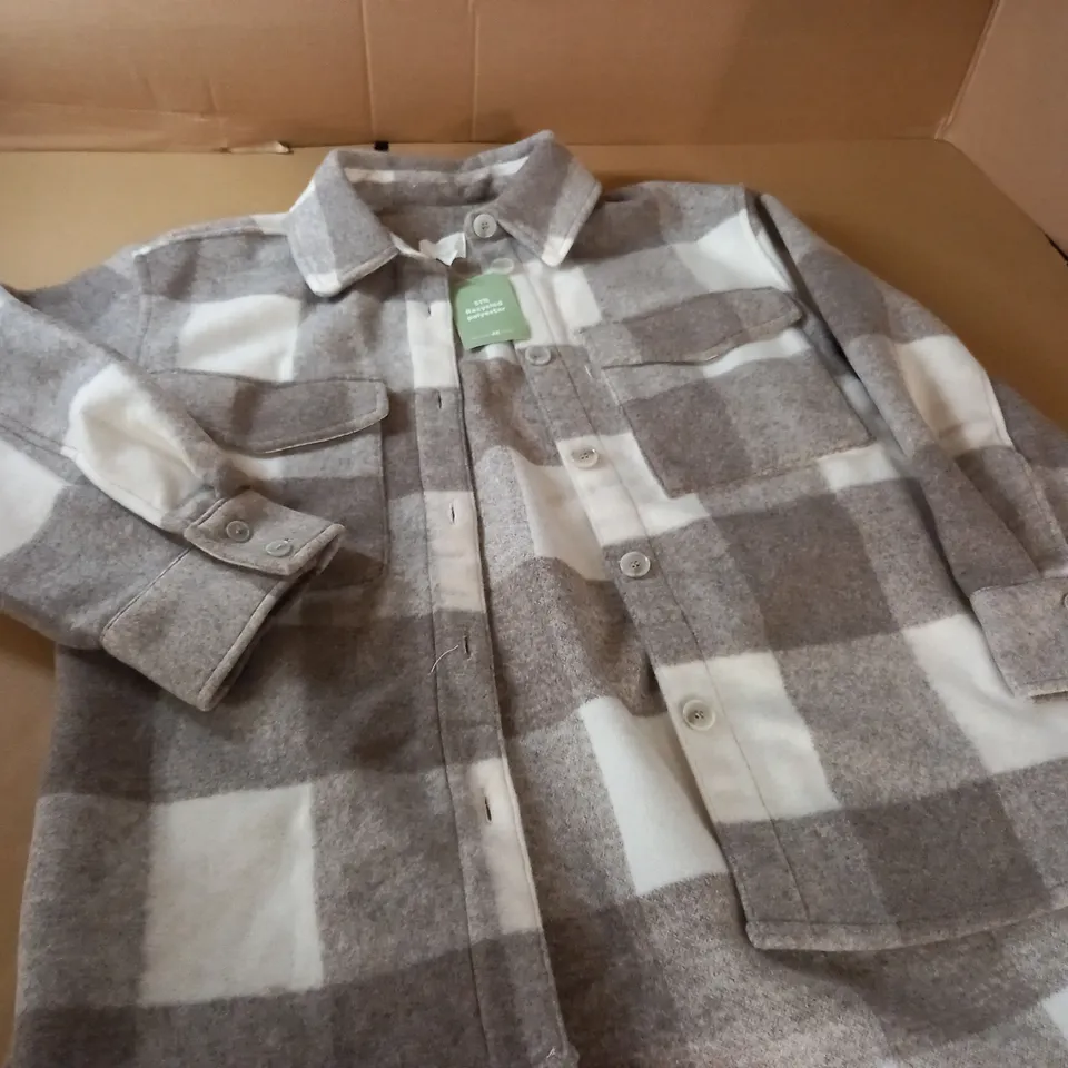 H&M NATURAL CHECK OVER SHIRT - EUR M