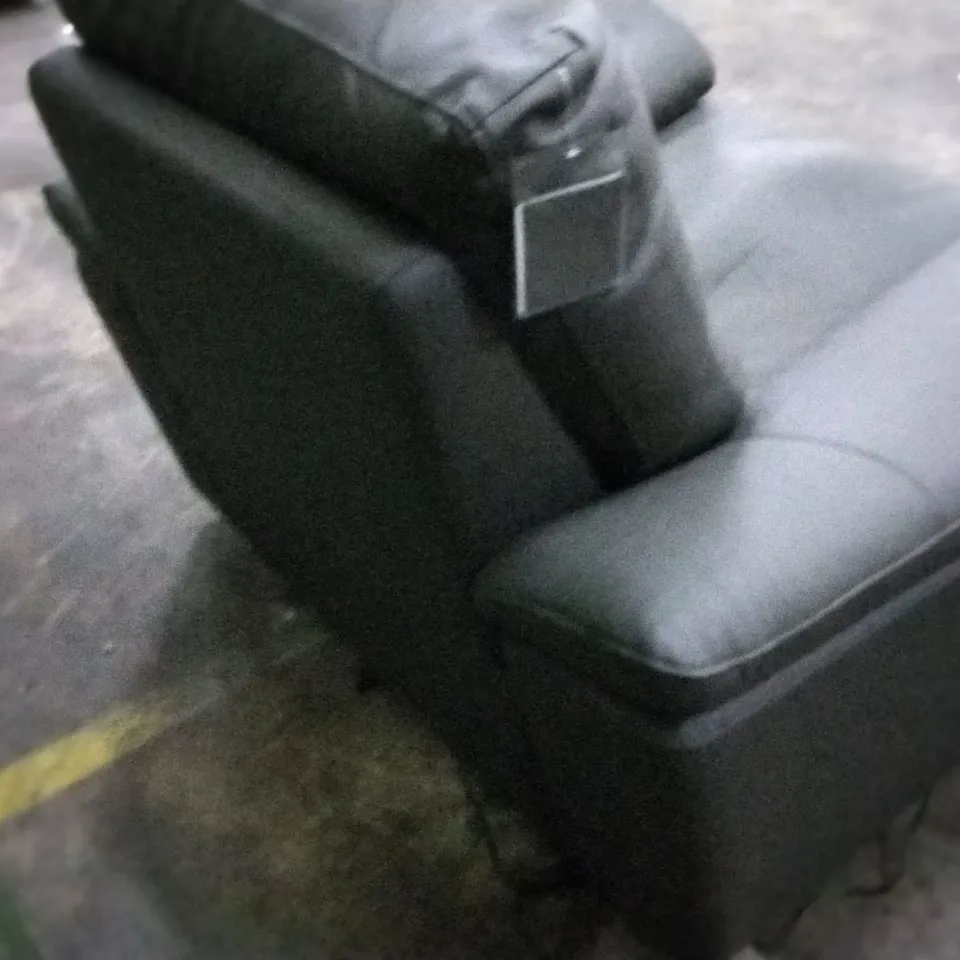 DESIGNER GREY FAUX LEATHER ELECTRIC RECLINING ARM CHAIR