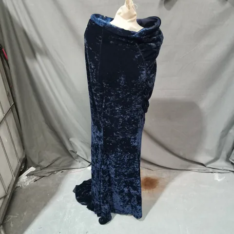 ANIYE BY LONG VELVET SKIRT – DEEP BLUE, UK 16 (EU 46)