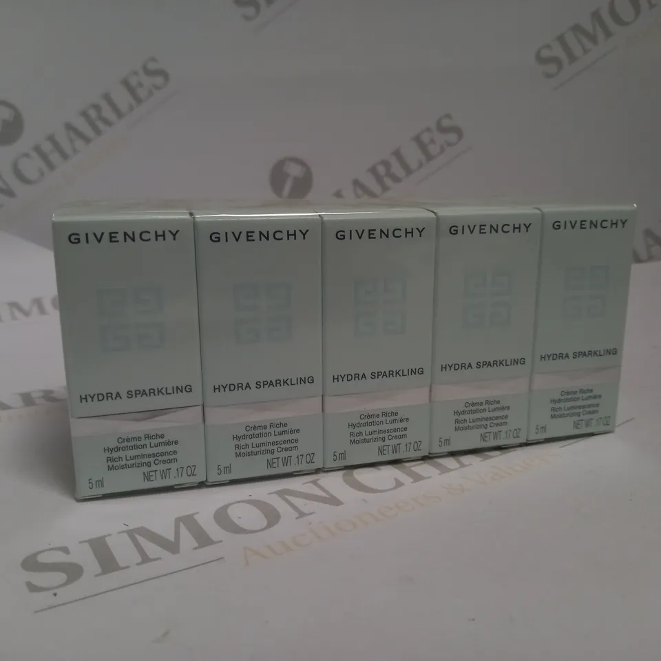 APPROXIMATELY 10 X 5ML GIVENCHY HYDRA SPARKLING RICH LUMINESCENCE MOISTURISING CREAM SAMPLES