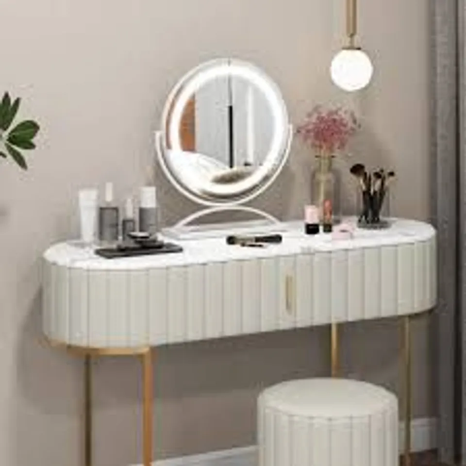 BOXED COSTWAY VANITY MIRROR WITH LIGHTS - WHITE