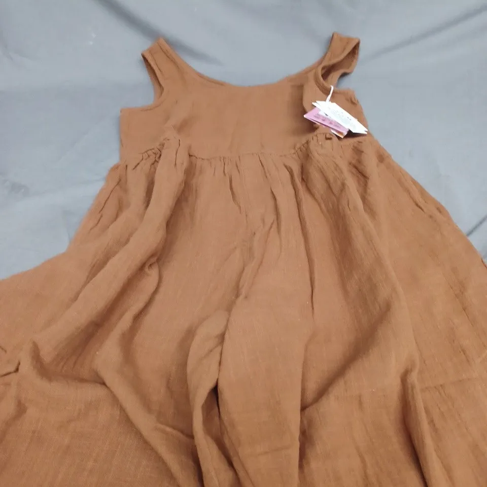 LUCY&YAK BOWIE JUMPSUIT OAK BROWN - SIZE 8