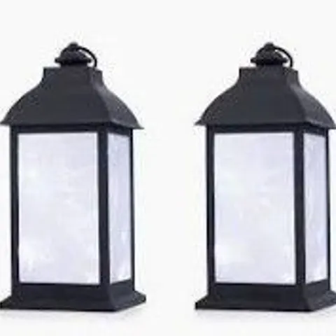 HOME STORIES SET OF 2 INDOOR / OUTDOOR LED EFFECT LANTERNS