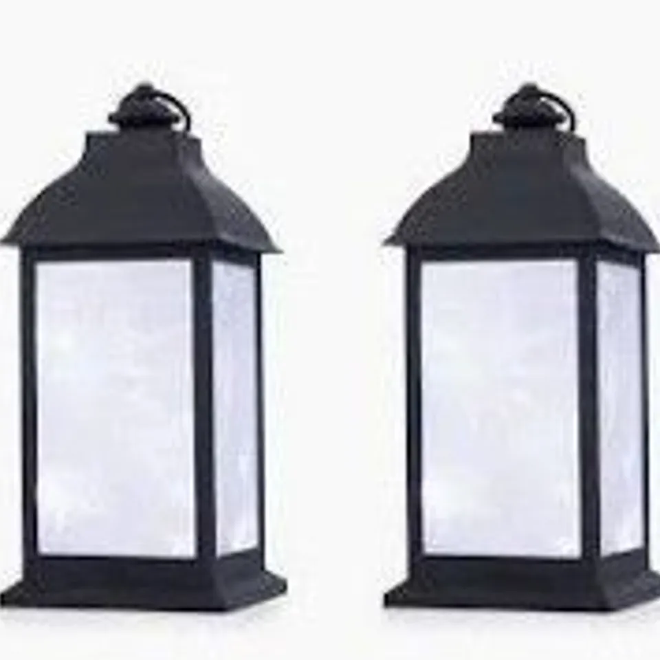 HOME STORIES SET OF 2 INDOOR / OUTDOOR LED EFFECT LANTERNS