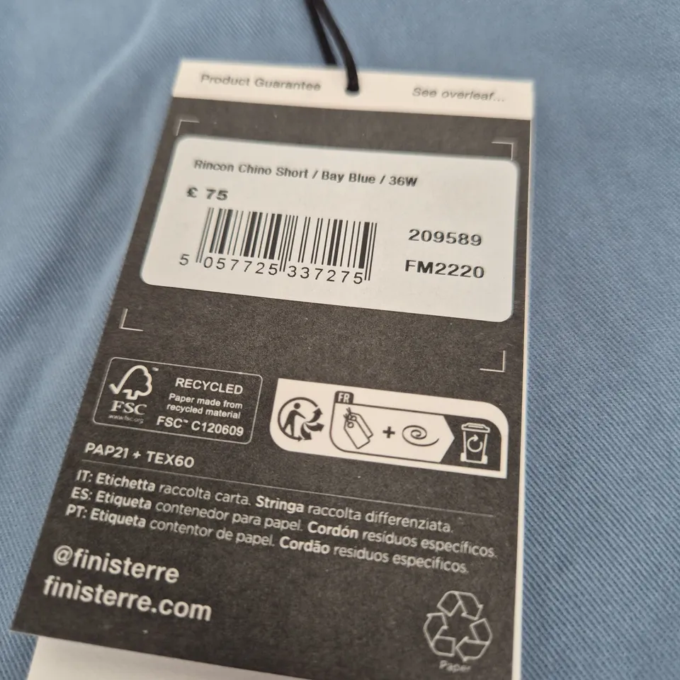 FINISTERRE RINCON CHINO SHORT – BAY BLUE, UK 36 (36W)