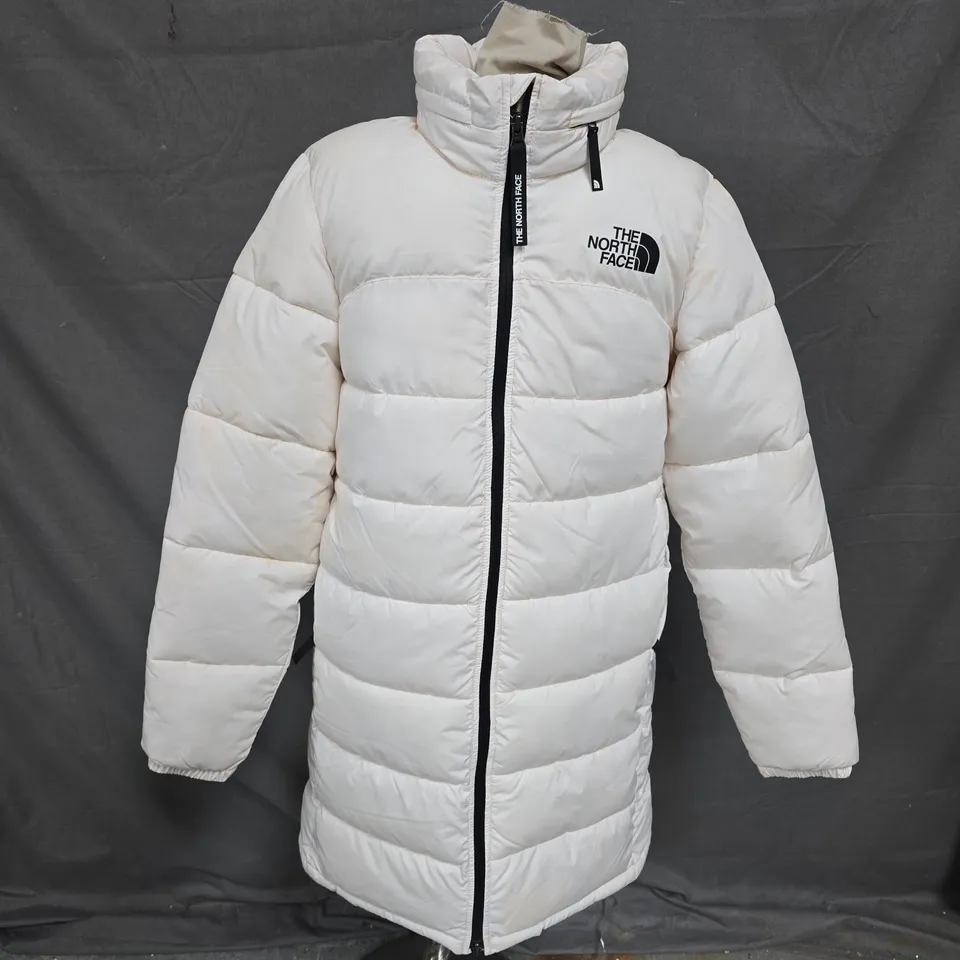 THE NORTH FACE PADDED LONG COAT, WHITE - UK SIZE S