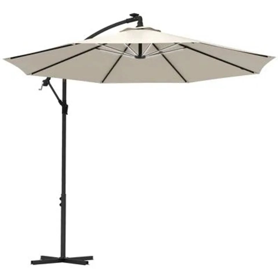 BOXED CHARMION LIGHTED CANTILEVER PARASOL 