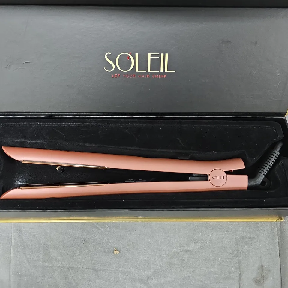 BOXED SOLEIL INFRARED FLAT IRON IN ROSE GOLD COLOUR