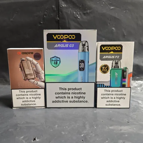 BOX OF APPROXIMATELY 20 ASSORTED E-CIGARETTE AND VAPING PRODUCTS TO INCLUDE VOOPOO, ASPIRE, ETC - COLLECTION ONLY