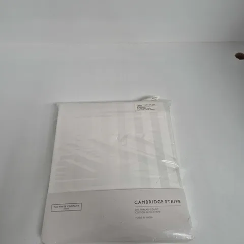 THE WHITE COMPANY CAMBRIDGE STRIPE DUVET COVER SET SUPERKING – 500-THREAD-COUNT COTTON SATIN STRIPE, MADE IN INDIA