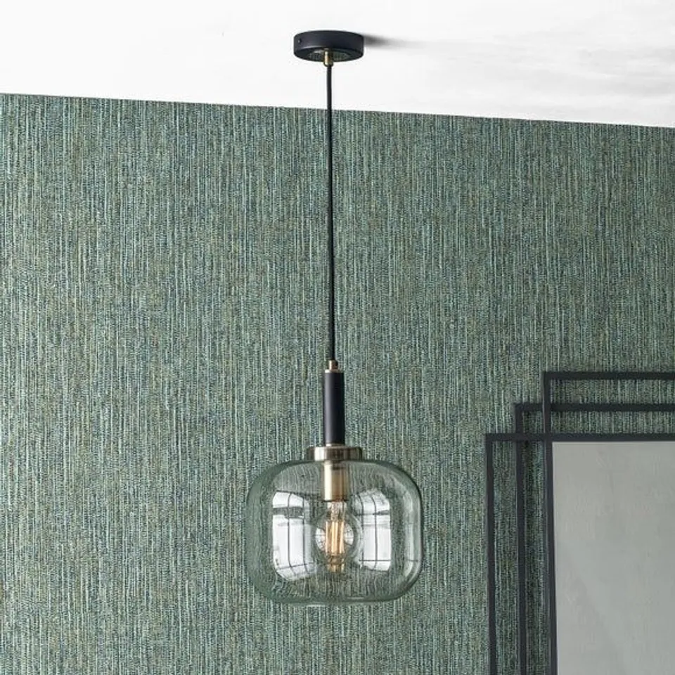 BOXED FLORENCE METAL AND GLASS PENDANT LIGHT
