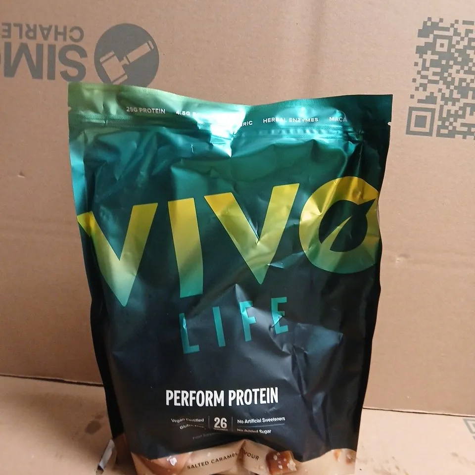 VIVO LIFE PERFORM PROTEIN POWDER – SALTED CARAMEL, 26G PROTEIN PER SERVING