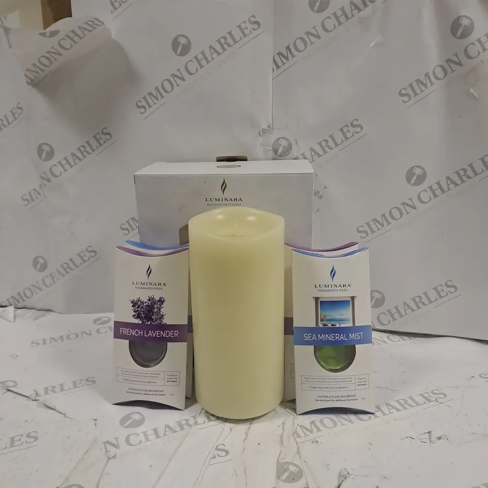 BOXED LUMINARA FRAGRANCE DIFFUSING PILLAR CANDLE 