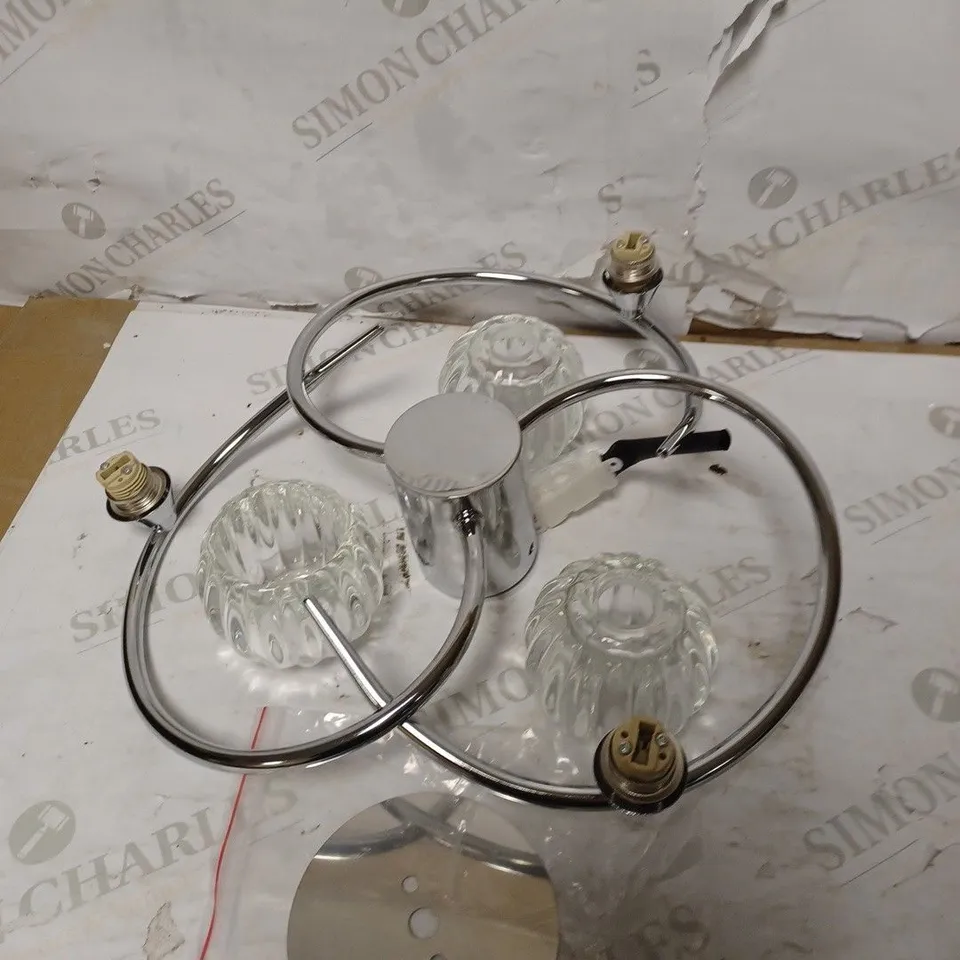 AUROLITE BOLLA 3XG9 LED SEMI FLUSH CEILING LIGHT, POLISHED CHROME FINISH
