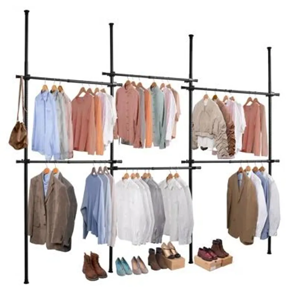 BOXED TELESCOPIC TRIPLE WARDROBE ORGANISER