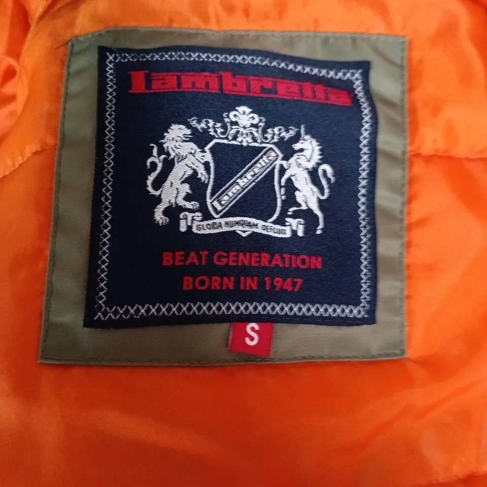 OLIVE GREEN BOMBER JACKET, SIZE S – LAMBRETTA