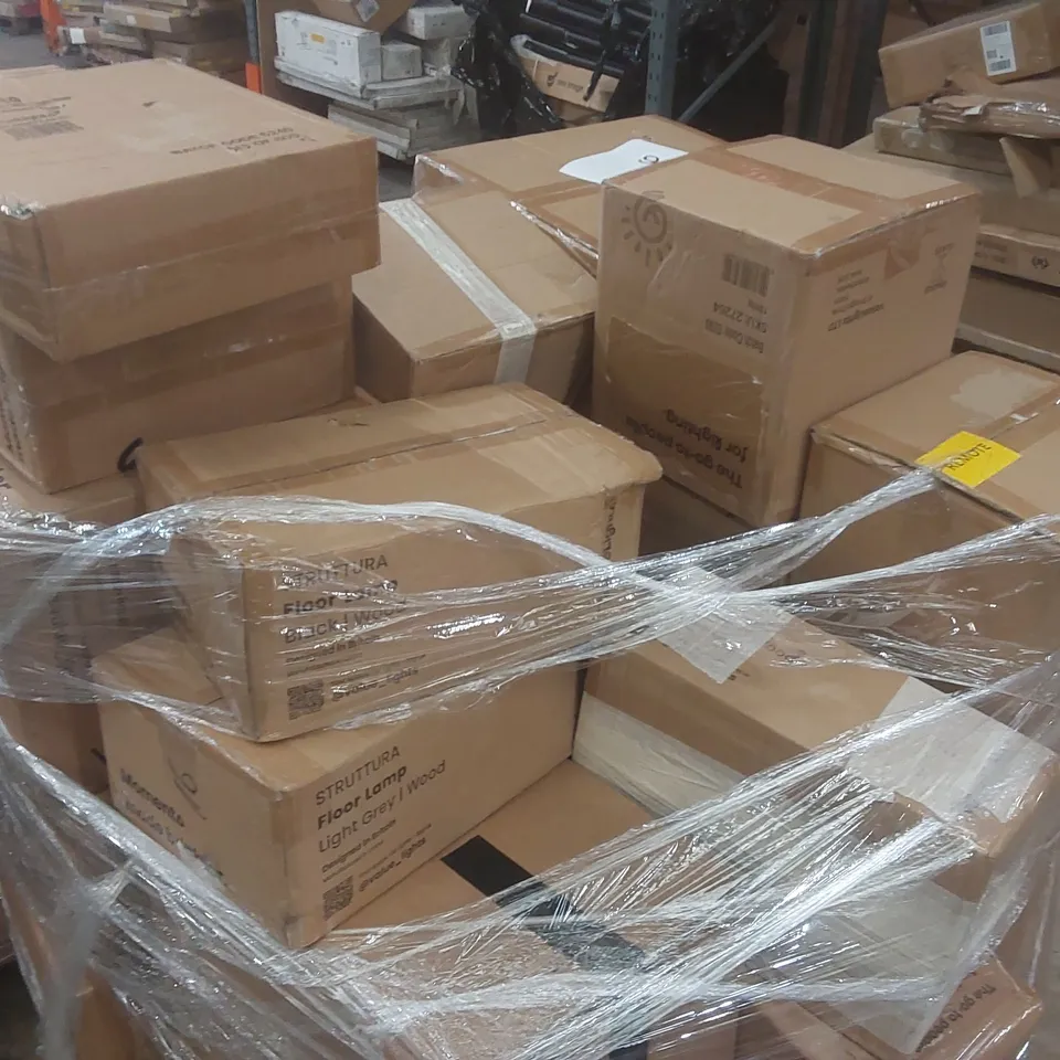 PALLET CONTAINING A VERY LARGE QUANTITY OF ASSORTED DESIGNER LIGHTING PRODUCTS
